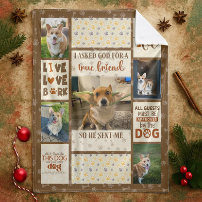 Custom Dog Blanket – Personalized Pet Photo Quilt Style Gift for Dog Lovers
