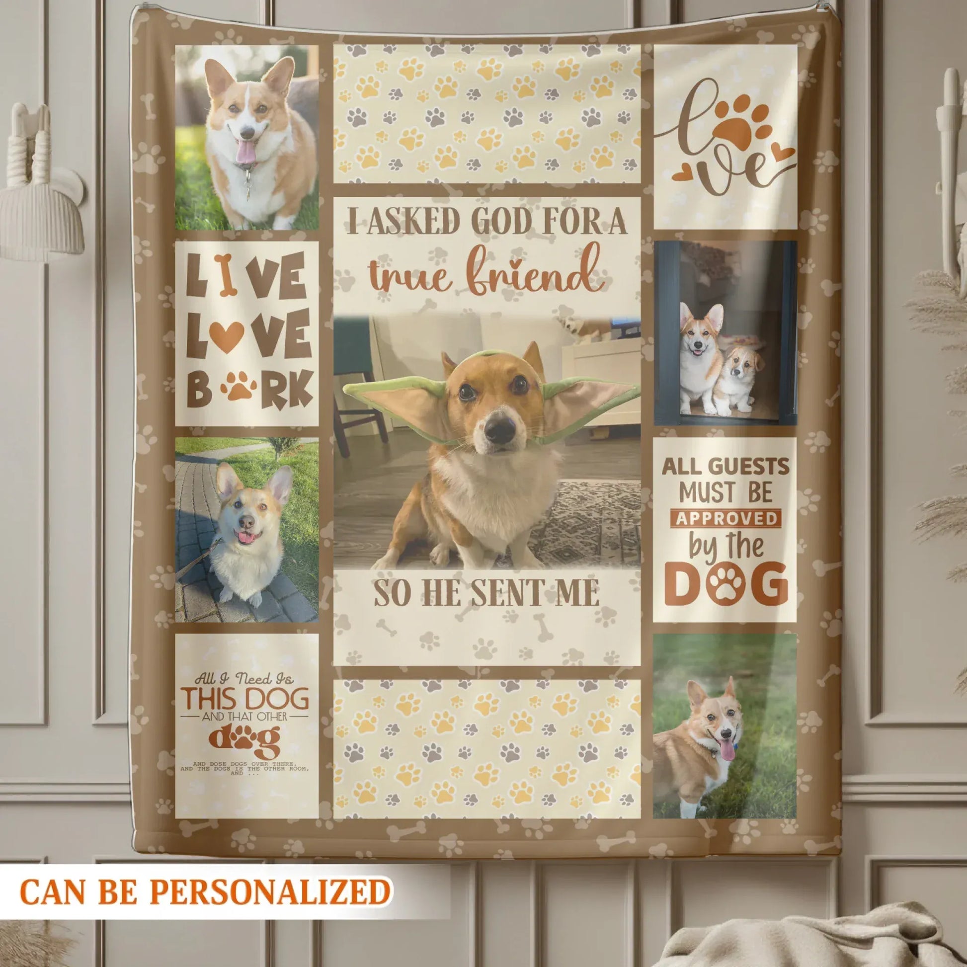 Custom Dog Blanket – Personalized Pet Photo Quilt Style Gift for Dog Lovers