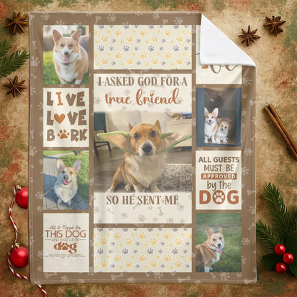 Custom Dog Blanket – Personalized Pet Photo Quilt Style Gift for Dog Lovers