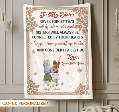 Personalized Sister Blanket – Custom Gift from Little Sister with Names