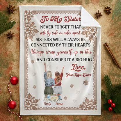 Personalized Sister Blanket – Custom Gift from Little Sister with Names