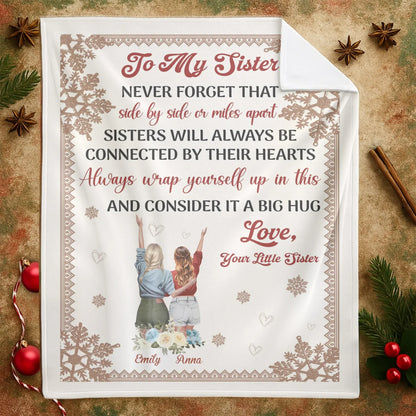 Personalized Sister Blanket – Custom Gift from Little Sister with Names