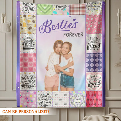 Besties Forever - Personalized Photo Friendship Custom Gift Blanket
