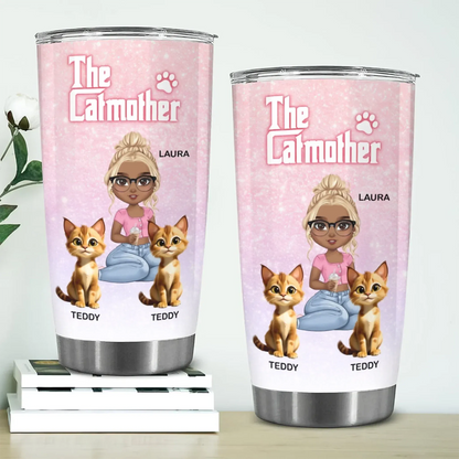 Personalized Tumblers Busy Being A Cat Mother - Personalized Cat Lovers Custom Tumbler