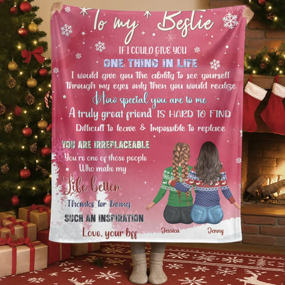 Blanket Custom KNT / White / 30x40in / 76x101cm To My Bestie - How Special You Are - Personalized Names Christmas Gift Custom Friendship Blanket