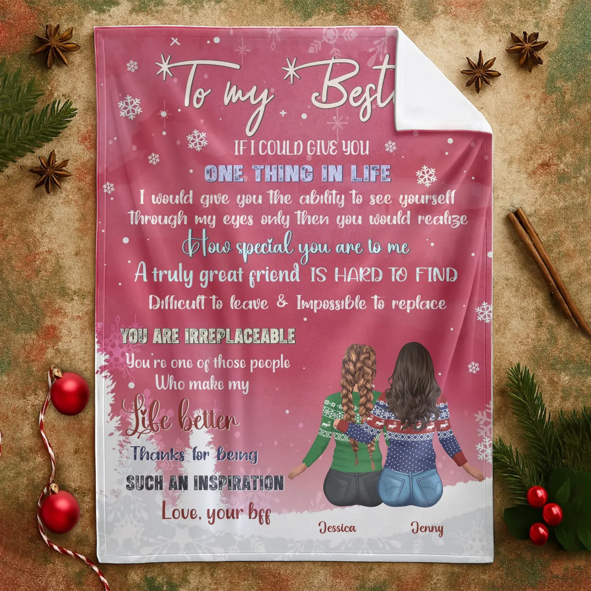 To My Bestie - How Special You Are - Personalized Names Christmas Gift Custom Friendship Blanket
