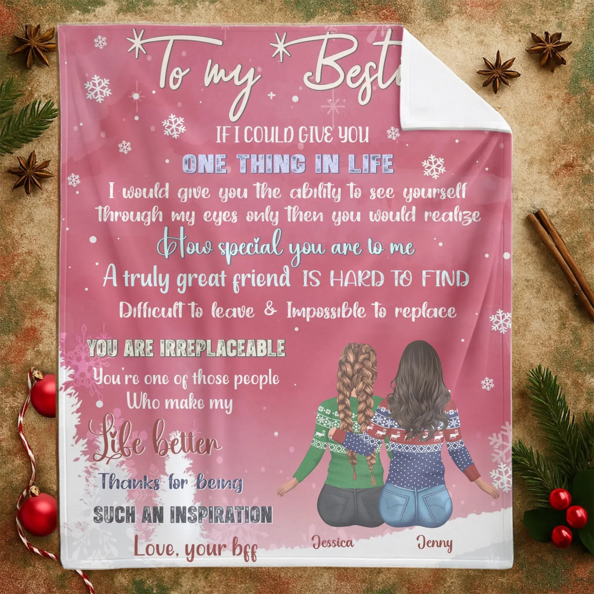 To My Bestie - How Special You Are - Personalized Names Christmas Gift Custom Friendship Blanket