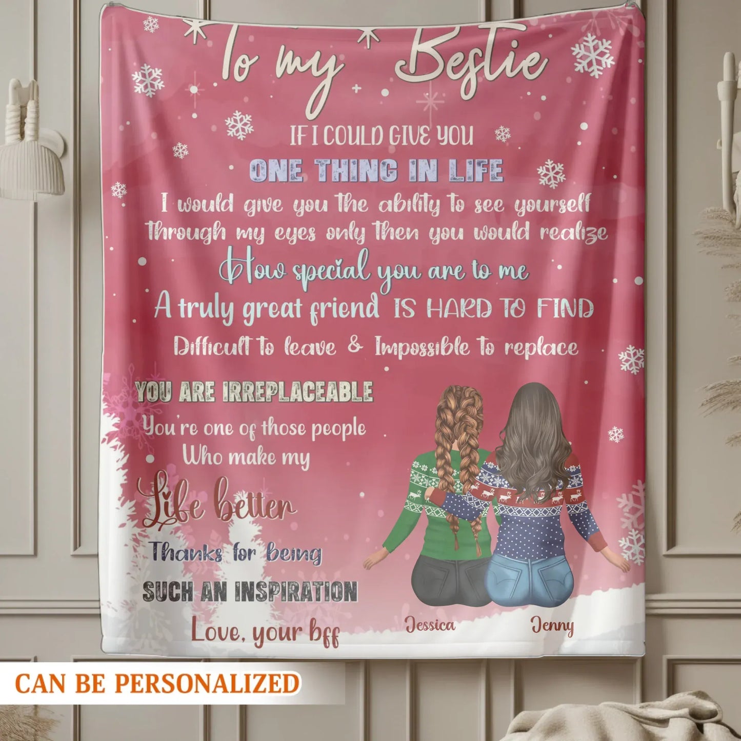To My Bestie - How Special You Are - Personalized Names Christmas Gift Custom Friendship Blanket