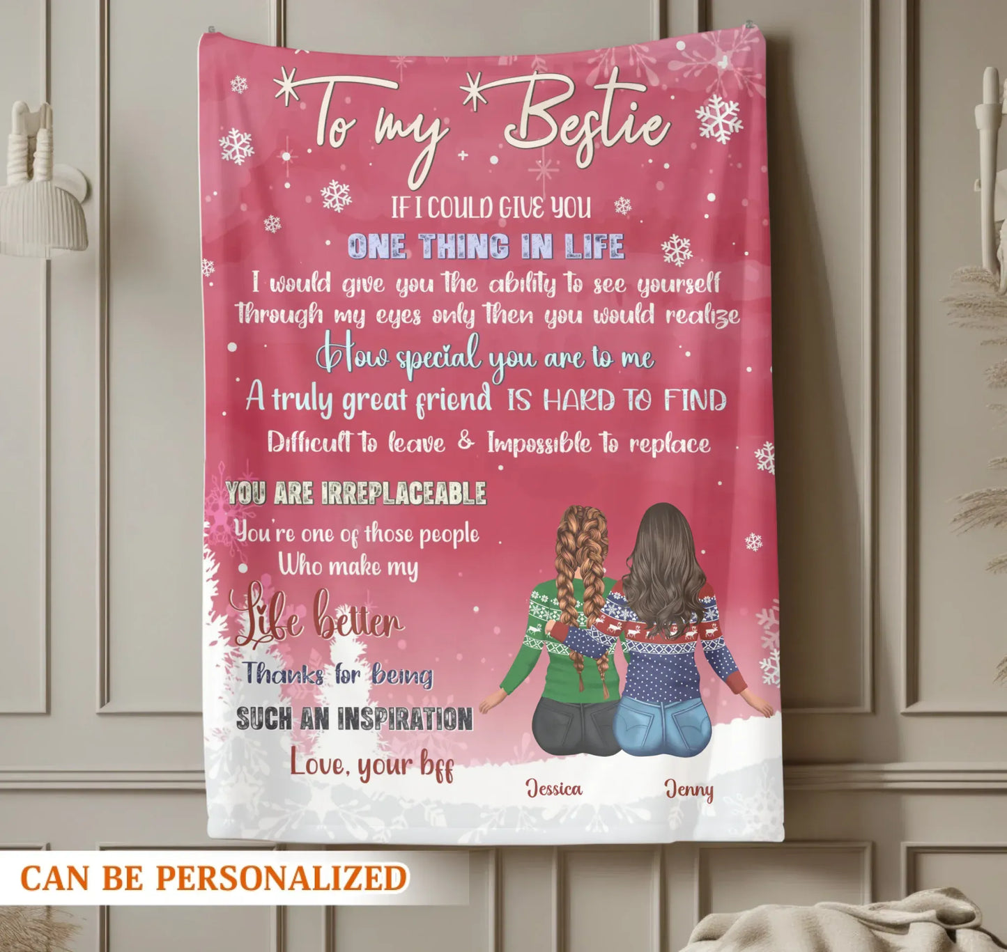 To My Bestie - How Special You Are - Personalized Names Christmas Gift Custom Friendship Blanket