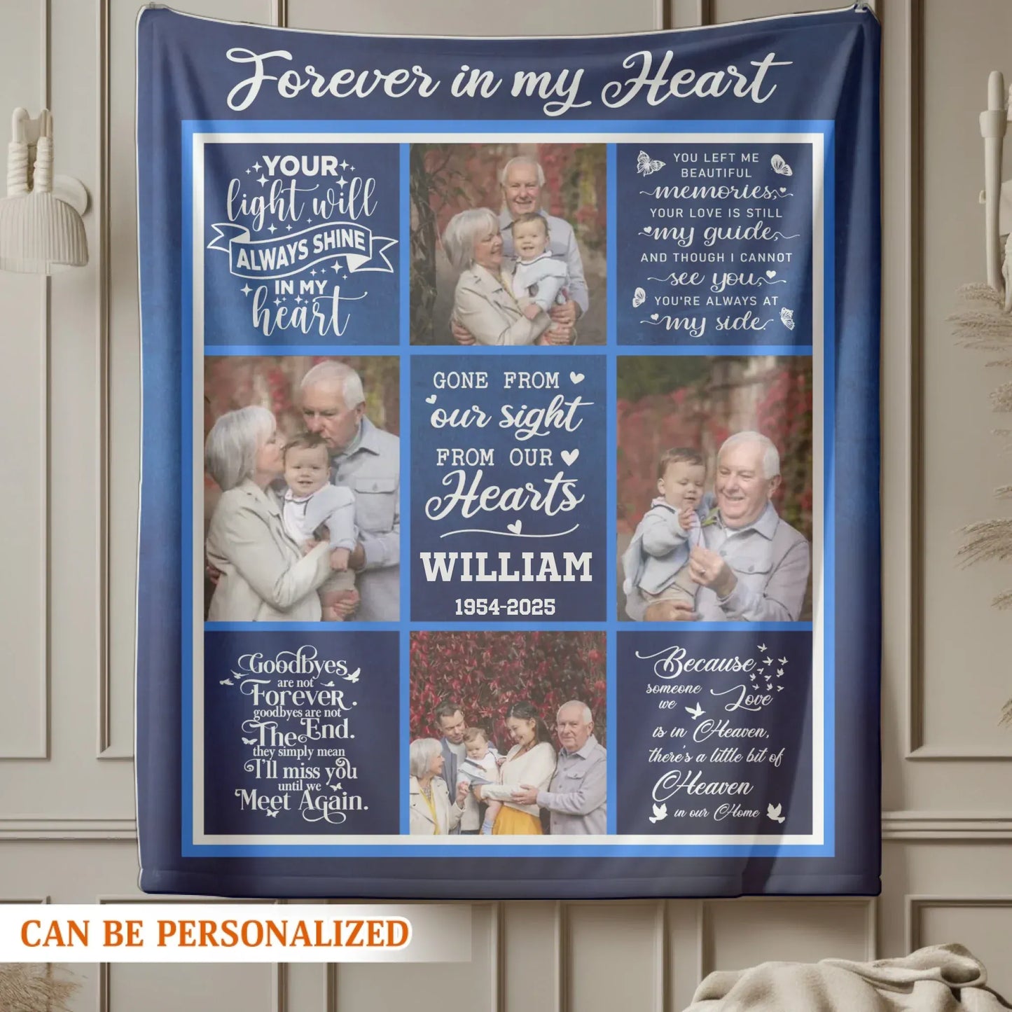 Forever In My Heart - Personalized Photo Memorial Thomas Smith Custom Loss Of Loved One Blanket