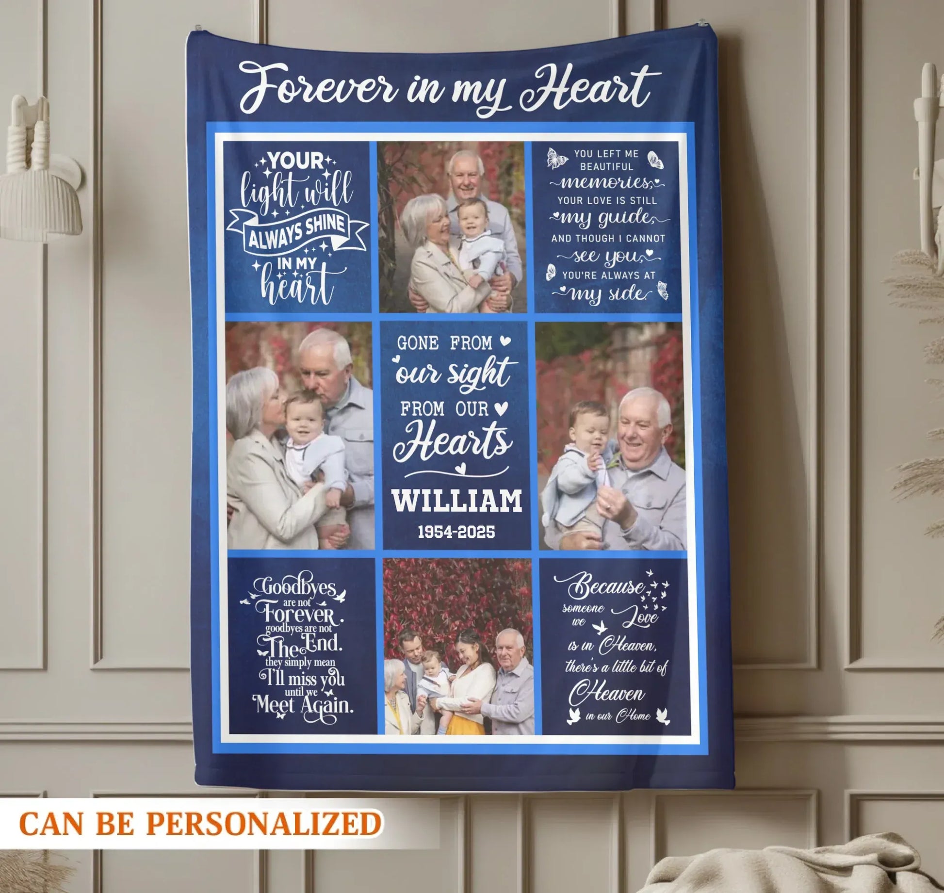 Forever In My Heart - Personalized Photo Memorial Thomas Smith Custom Loss Of Loved One Blanket