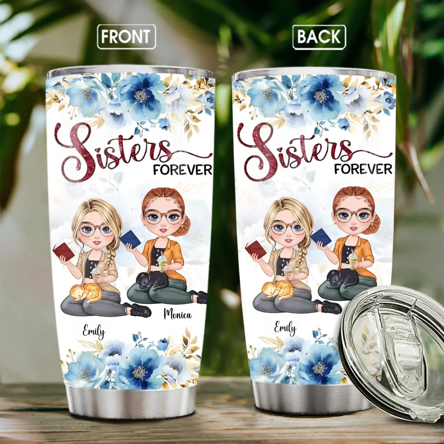 Personalized Tumblers TUMBLER - TD / WHITE / 20oz My Sister Is My Besties - Personalized Sisters Forever Custom Tumbler