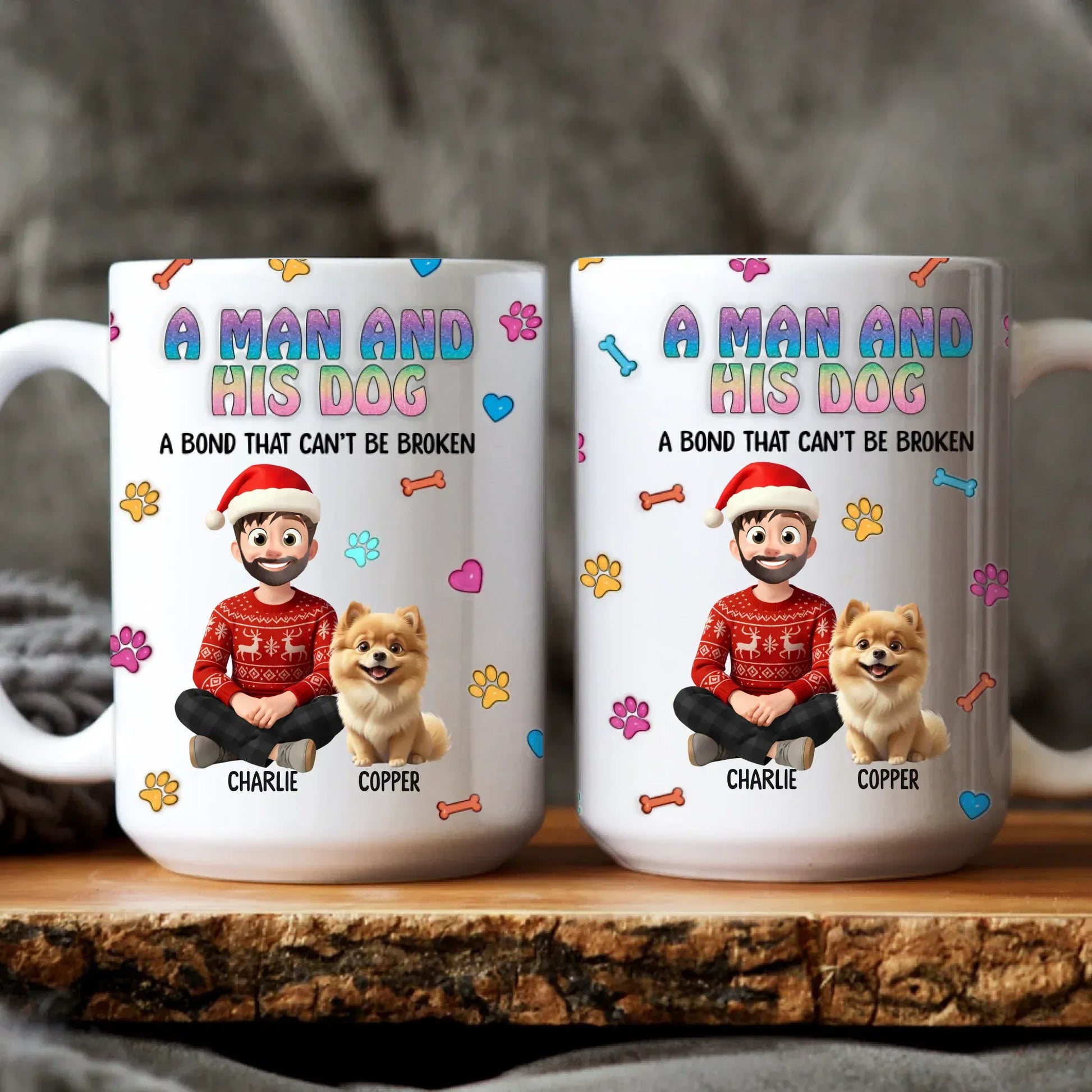 Personalized Mugs MUG / WHITE / 15oz A Man and His Dog - Personalized Custom Printed Mug