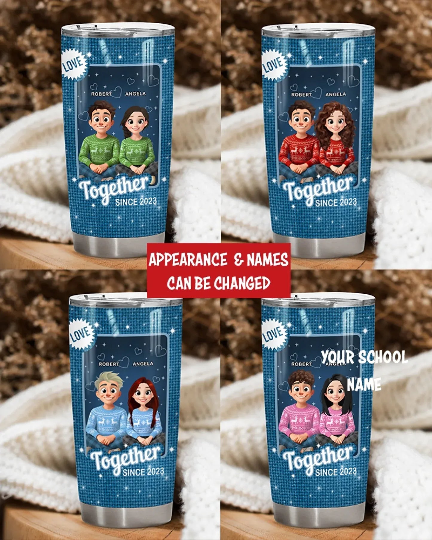 Personalized Tumblers Love Is Composed Of A Single Soul Inhabiting Two Bodies - Personalized Couple Custom Tumbler