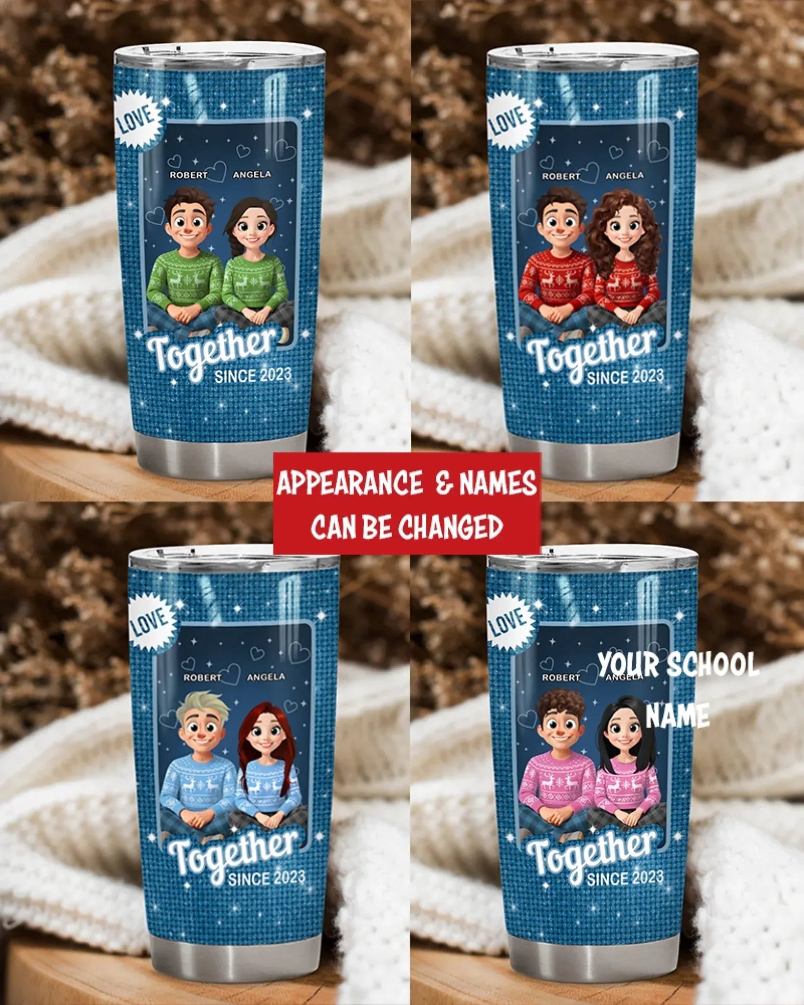 Personalized Tumblers Love Is Composed Of A Single Soul Inhabiting Two Bodies - Personalized Couple Custom Tumbler