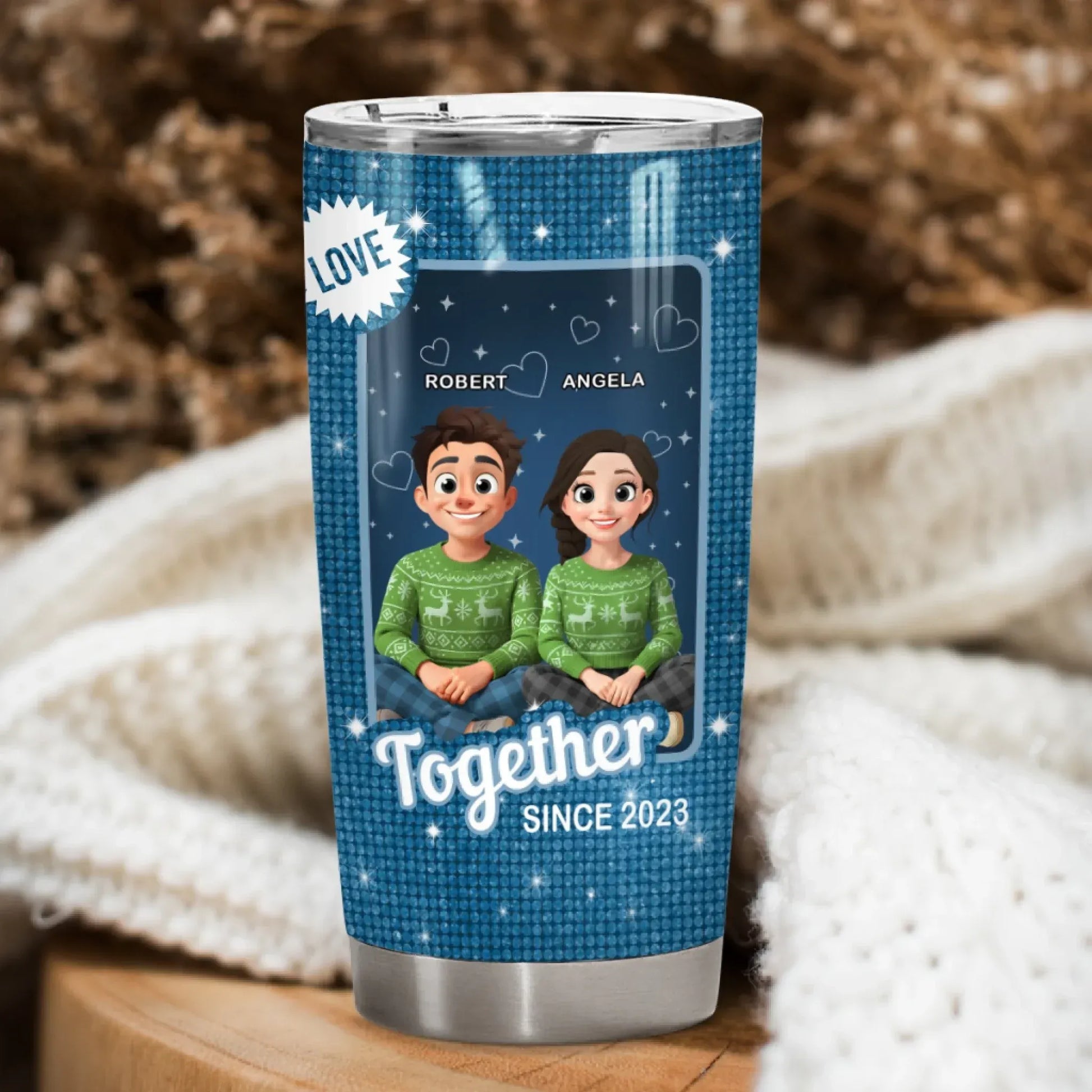 Personalized Tumblers Love Is Composed Of A Single Soul Inhabiting Two Bodies - Personalized Couple Custom Tumbler