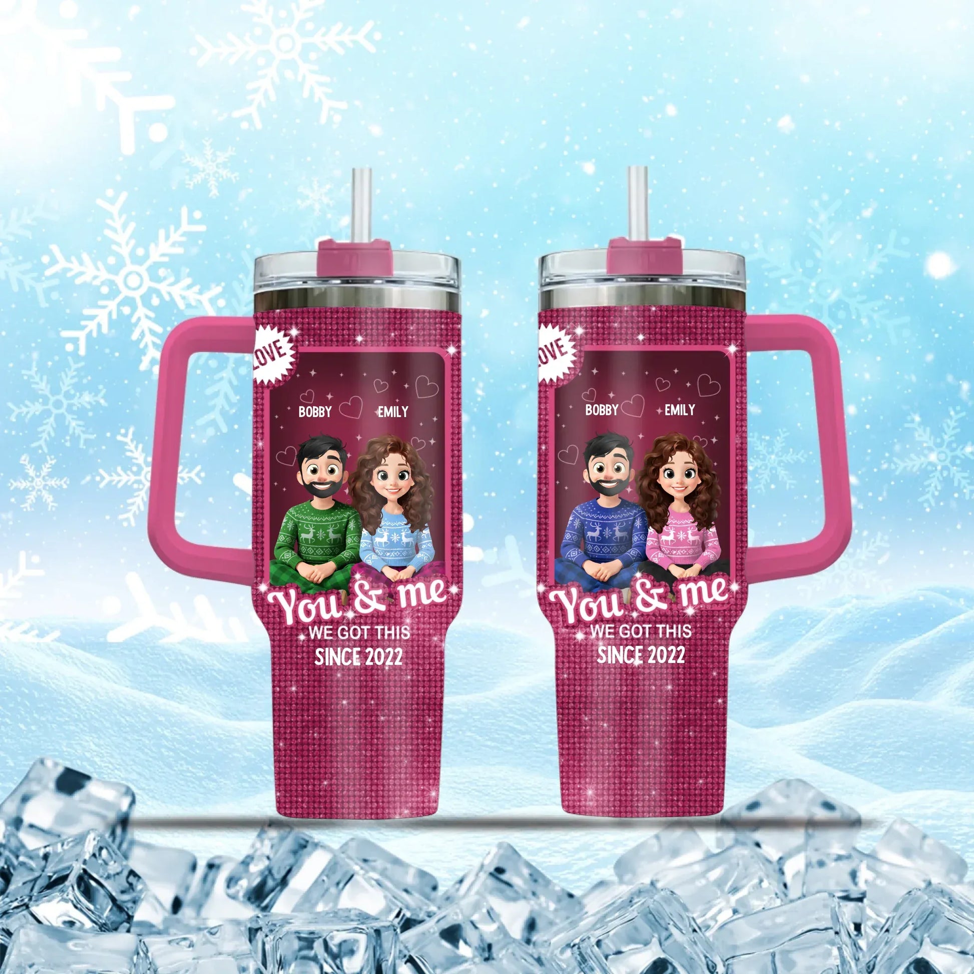 Personalized Tumblers TUMBLER - TD / WHITE / 40oz I Love You More Than Words Can Express - Personalized Couple Custom Tumbler