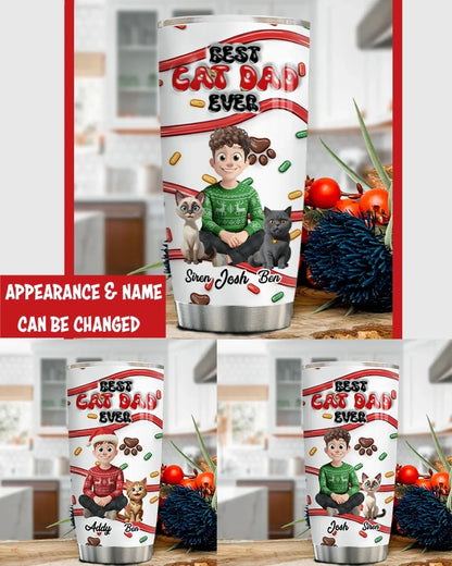 Personalized Tumblers World's Okayest Cat Dad - Personalized Cat Lovers Custom Tumbler