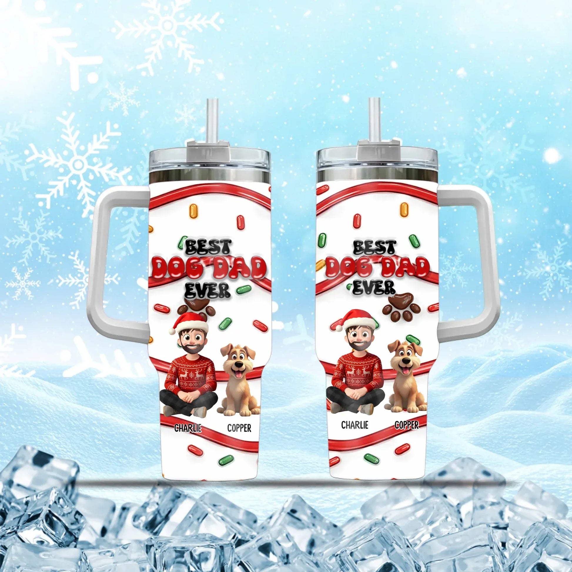 Personalized Tumblers TUMBLER - TD / WHITE / 40oz My Greatest Role Is Being A Dog Dad - Personalized Dog Lovers Custom Tumbler