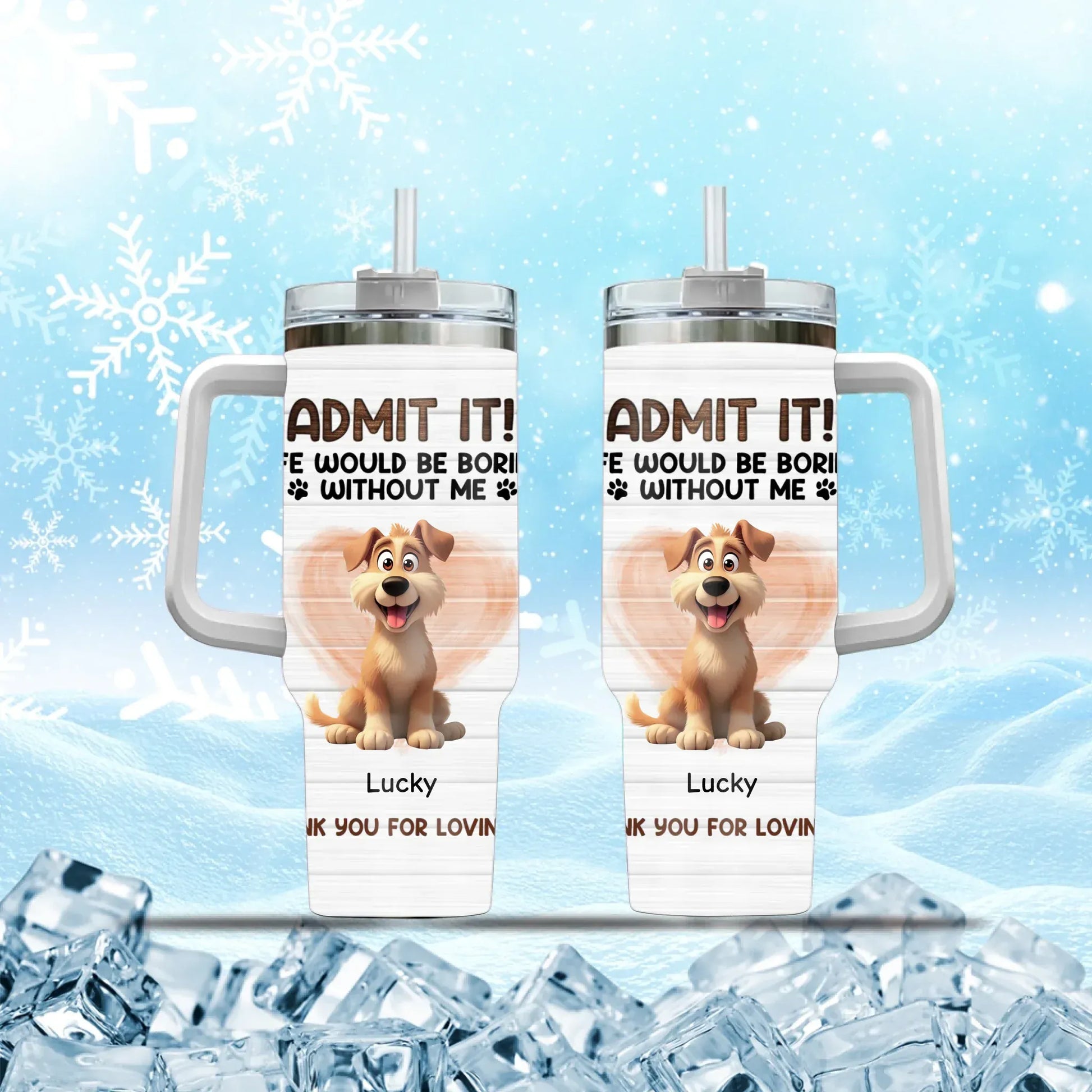 Personalized Tumblers TUMBLER - TD / WHITE / 40oz Thank You For Loving Us - Personalized Dog Lovers Custom Tumbler