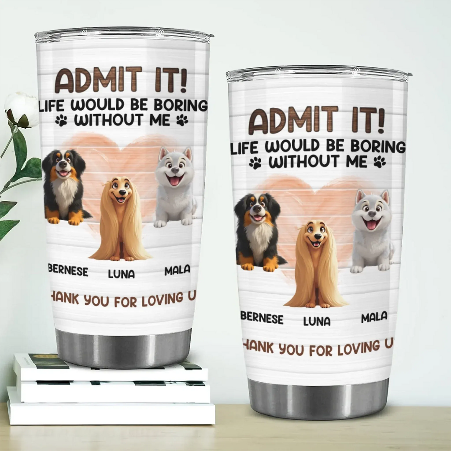 Personalized Tumblers Thank You For Loving Us - Personalized Dog Lovers Custom Tumbler