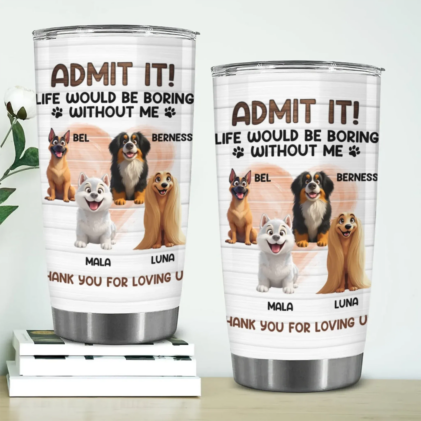 Personalized Tumblers Thank You For Loving Us - Personalized Dog Lovers Custom Tumbler