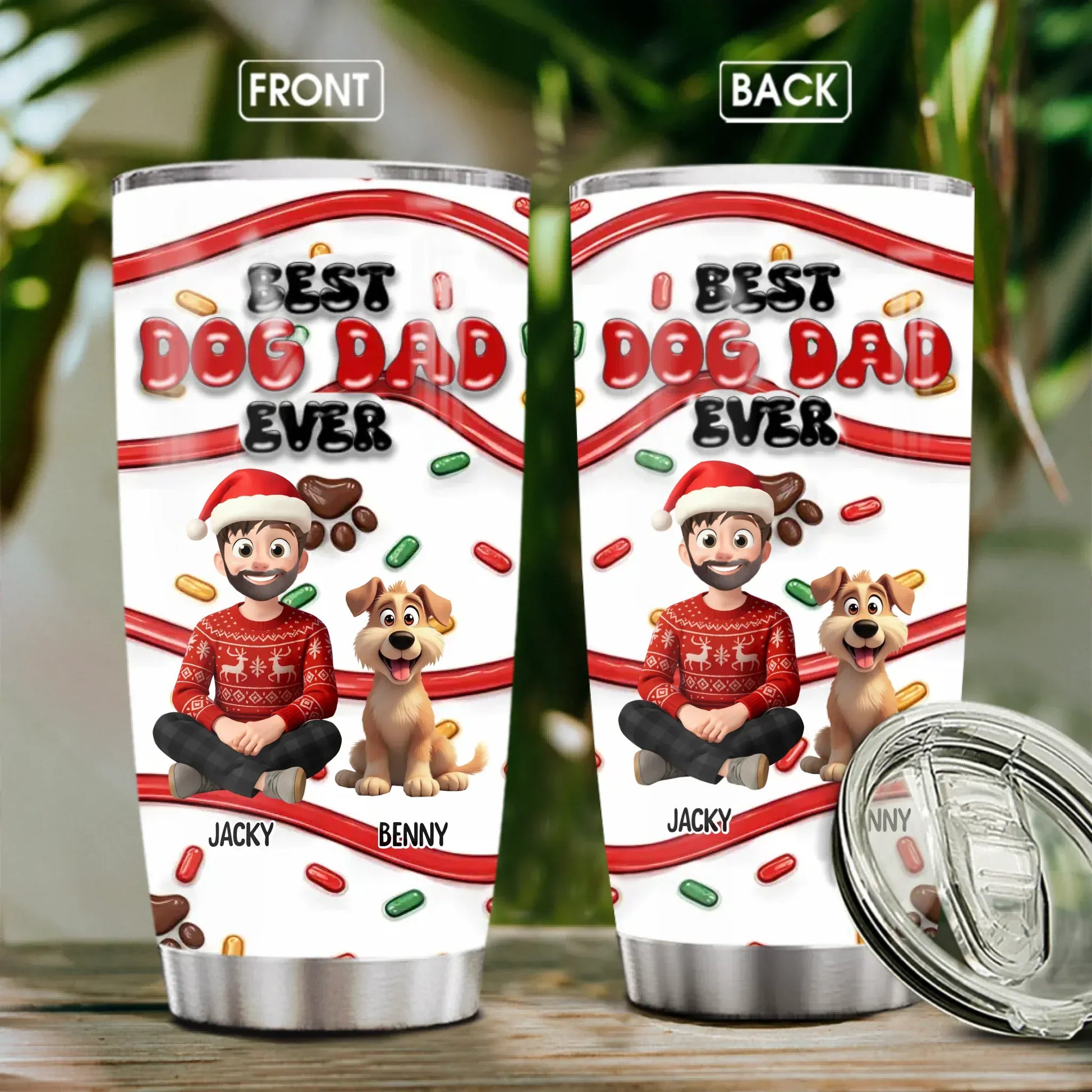 Personalized Tumblers TUMBLER - TD / WHITE / 20oz My Greatest Role Is Being A Dog Dad - Personalized Dog Lovers Custom Tumbler