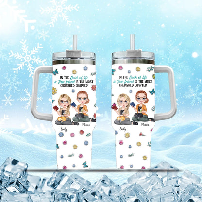 Personalized Tumblers TUMBLER - TD / WHITE / 40oz True Friends Are Always Together In Spirit - Personalized Besties Custom Tumbler