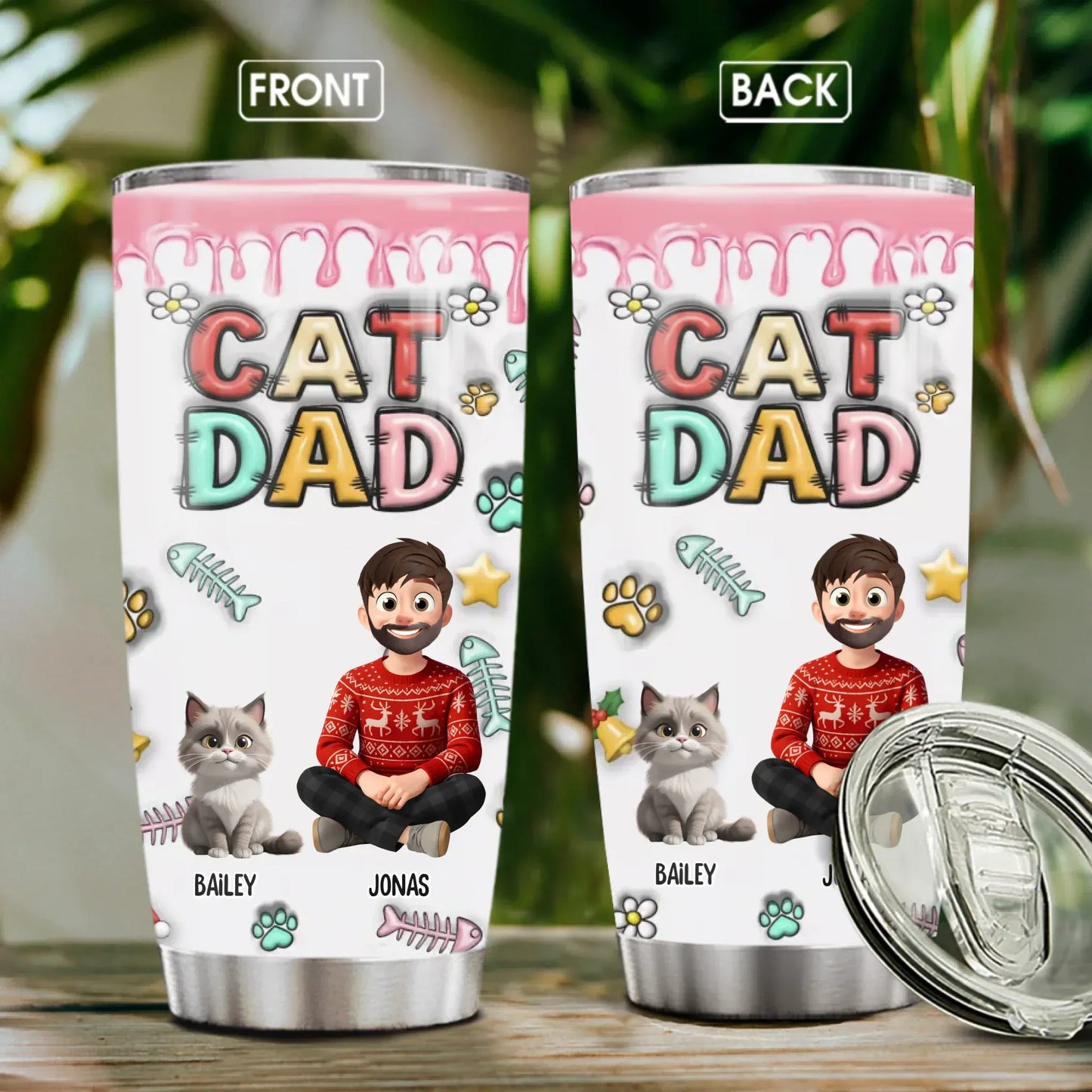 Personalized Tumblers TUMBLER - TD / WHITE / 20oz I Work Hard So My Cat Can Have A Better Life - Personalized Cat Lovers Custom Tumbler