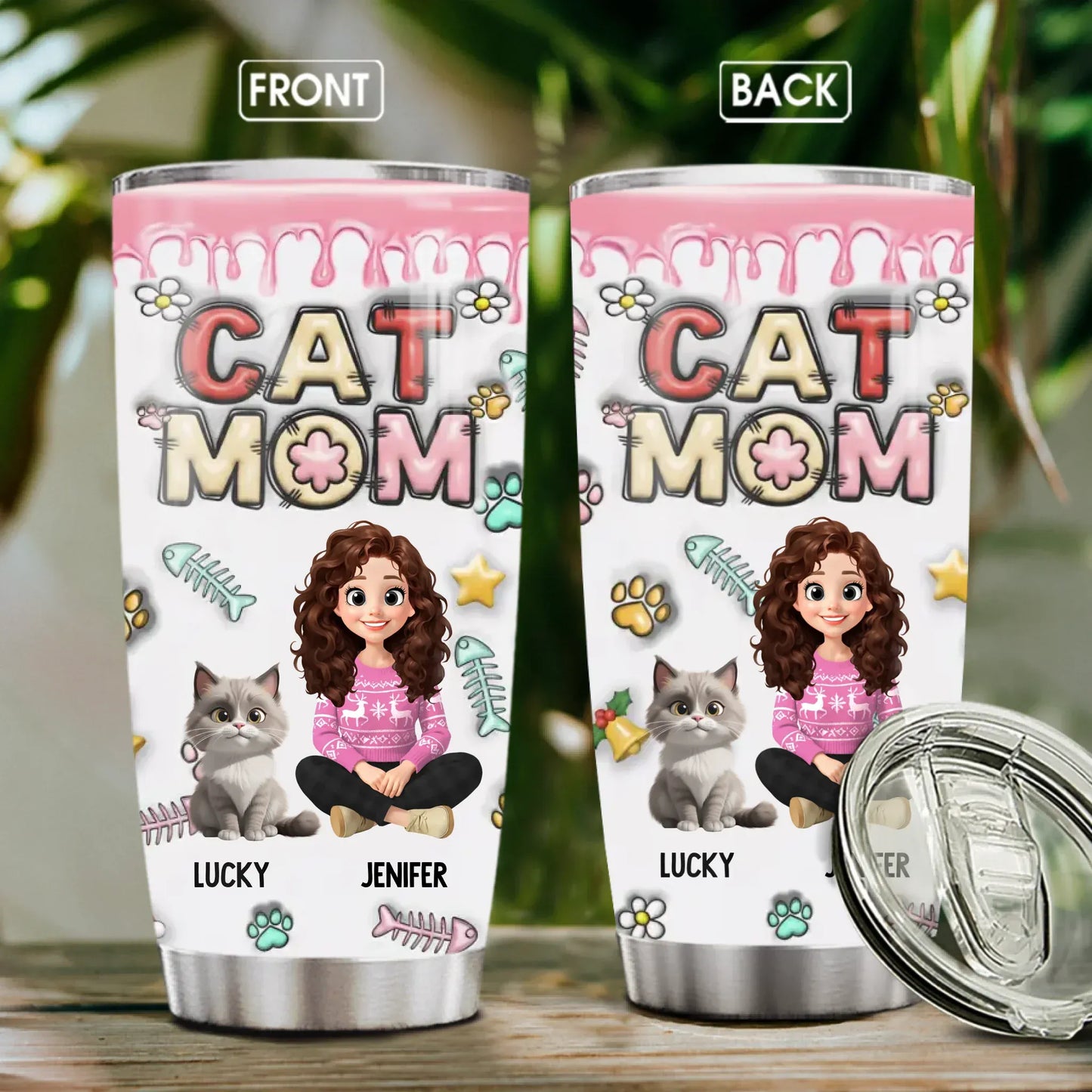 Personalized Tumblers TUMBLER - TD / WHITE / 20oz All You Need Is Love And A Cat - Personalized Cat Lovers Custom Tumbler