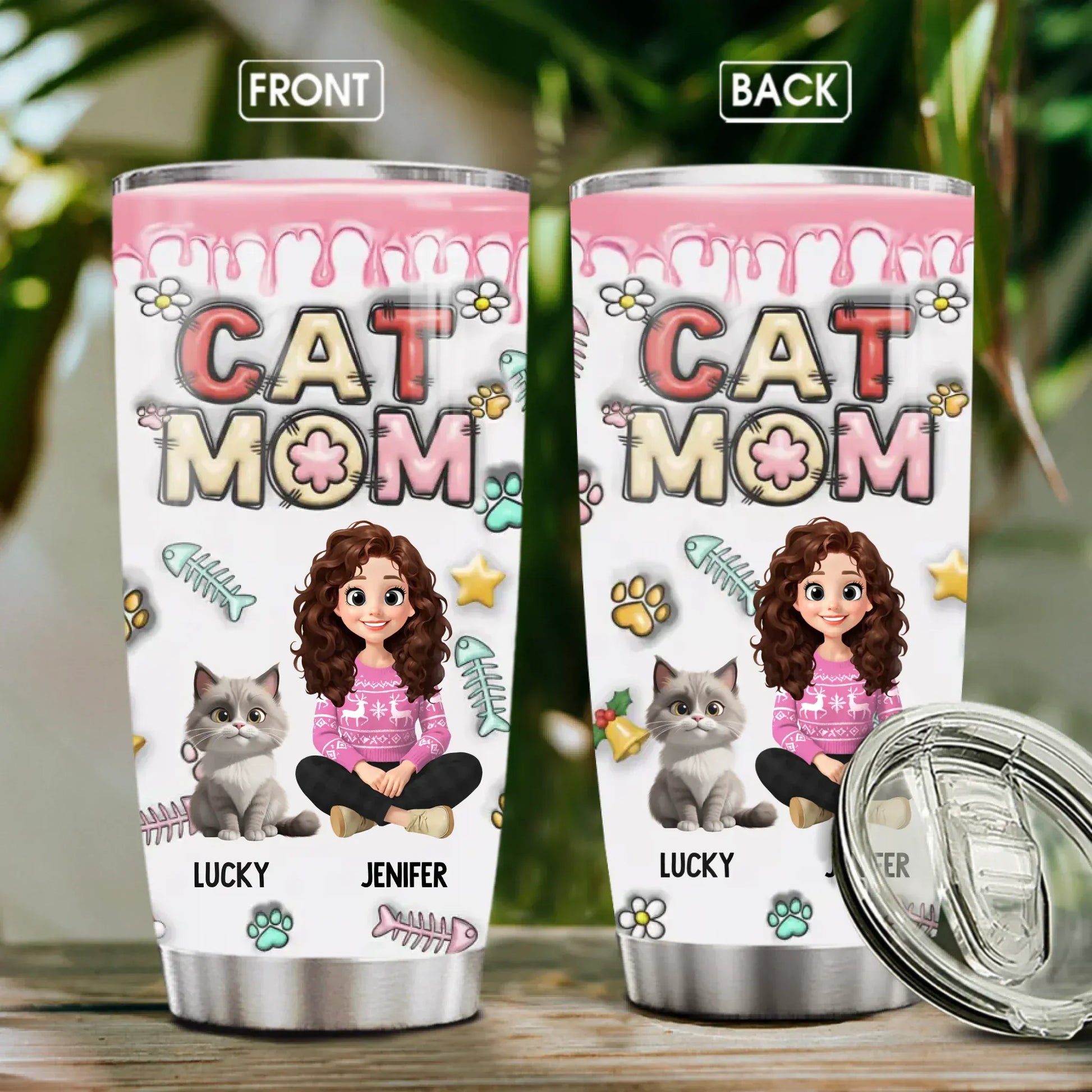 Personalized Tumblers TUMBLER - TD / WHITE / 20oz All You Need Is Love And A Cat - Personalized Cat Lovers Custom Tumbler