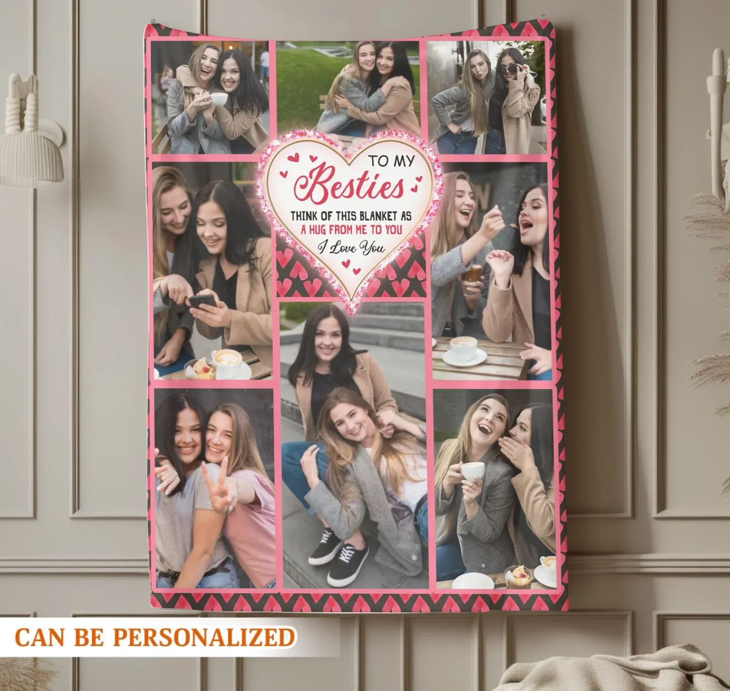 Think Of This Blanket As A Hug Gift For Bestie - Personalized Photo Blanket