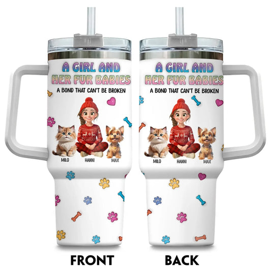 Personalized Tumblers A Girl And Her Fur Babies - Personalized Custom Printed Tumbler