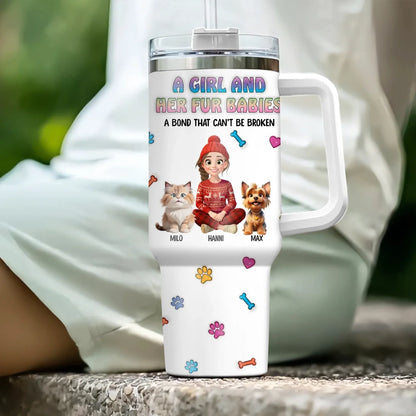 Personalized Tumblers A Girl And Her Fur Babies - Personalized Custom Printed Tumbler