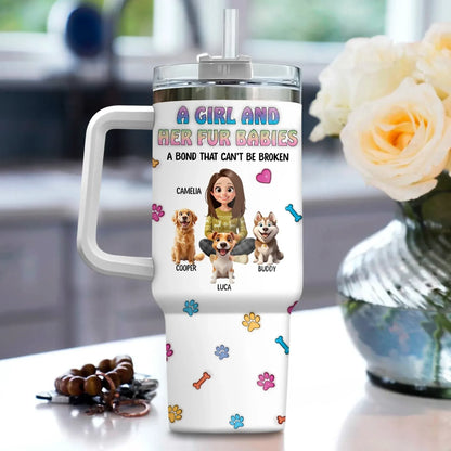Personalized Tumblers A Girl And Her Fur Babies - Personalized Custom Printed Tumbler