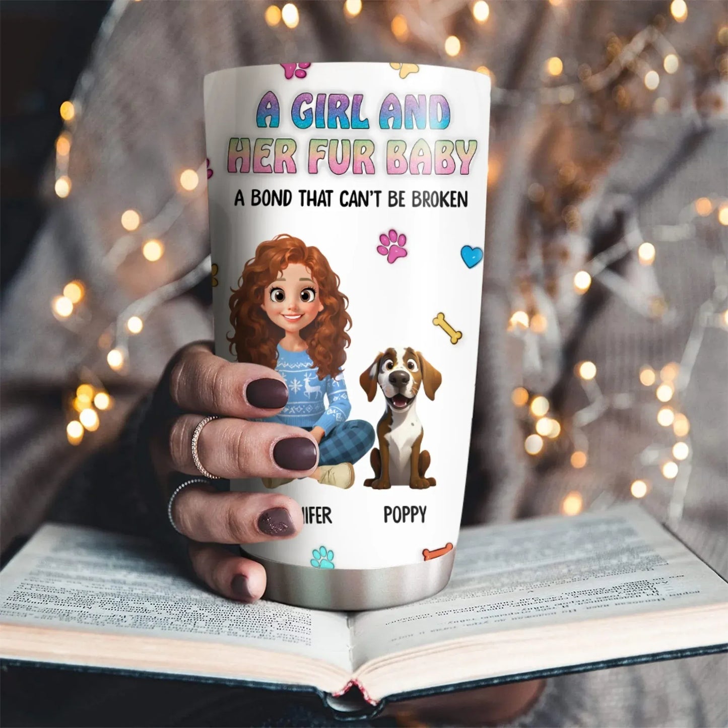 Personalized Tumblers A Girl And Her Fur Babies - Personalized Custom Printed Tumbler