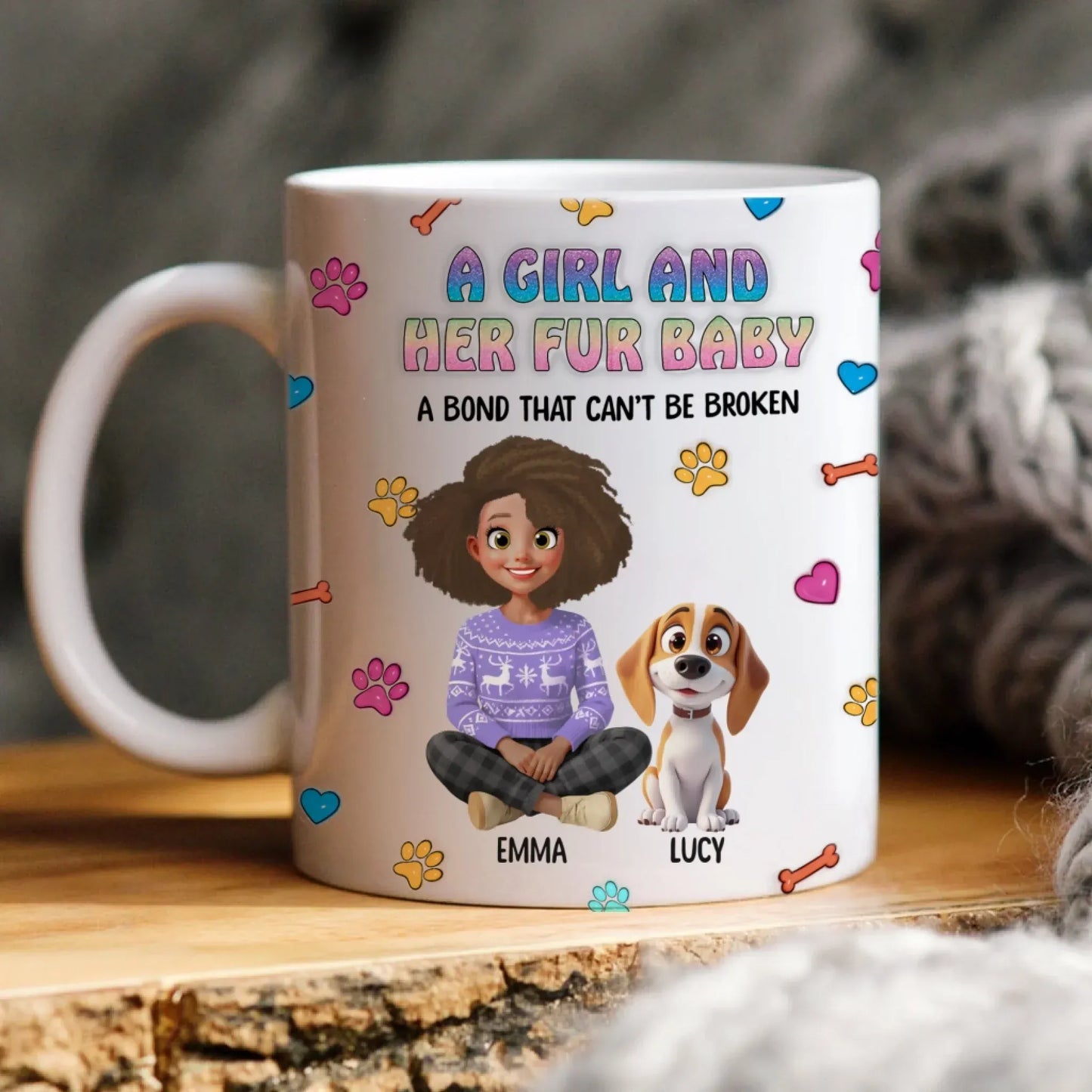 Personalized Mugs A Girl And Her Fur Babies - Personalized Custom Printed Mug