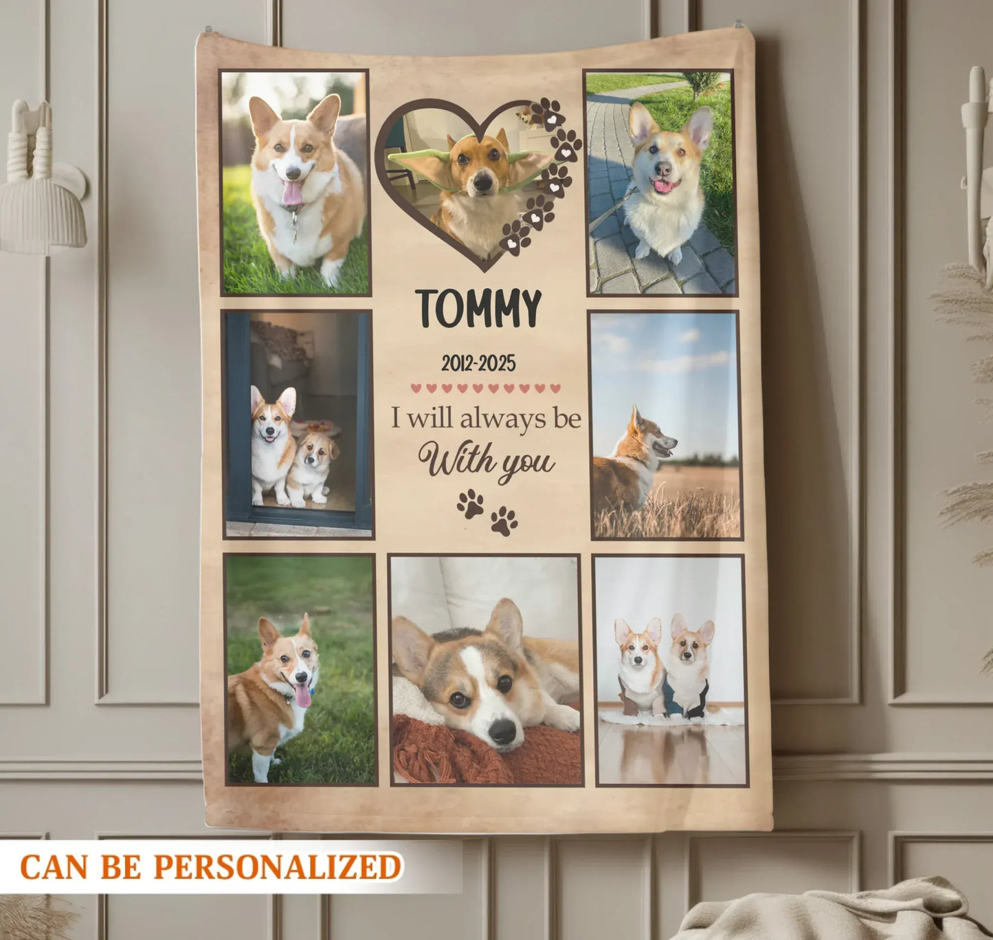 I Will Always Be With You Dog Blanket - Personalized Dog Collage Blanket