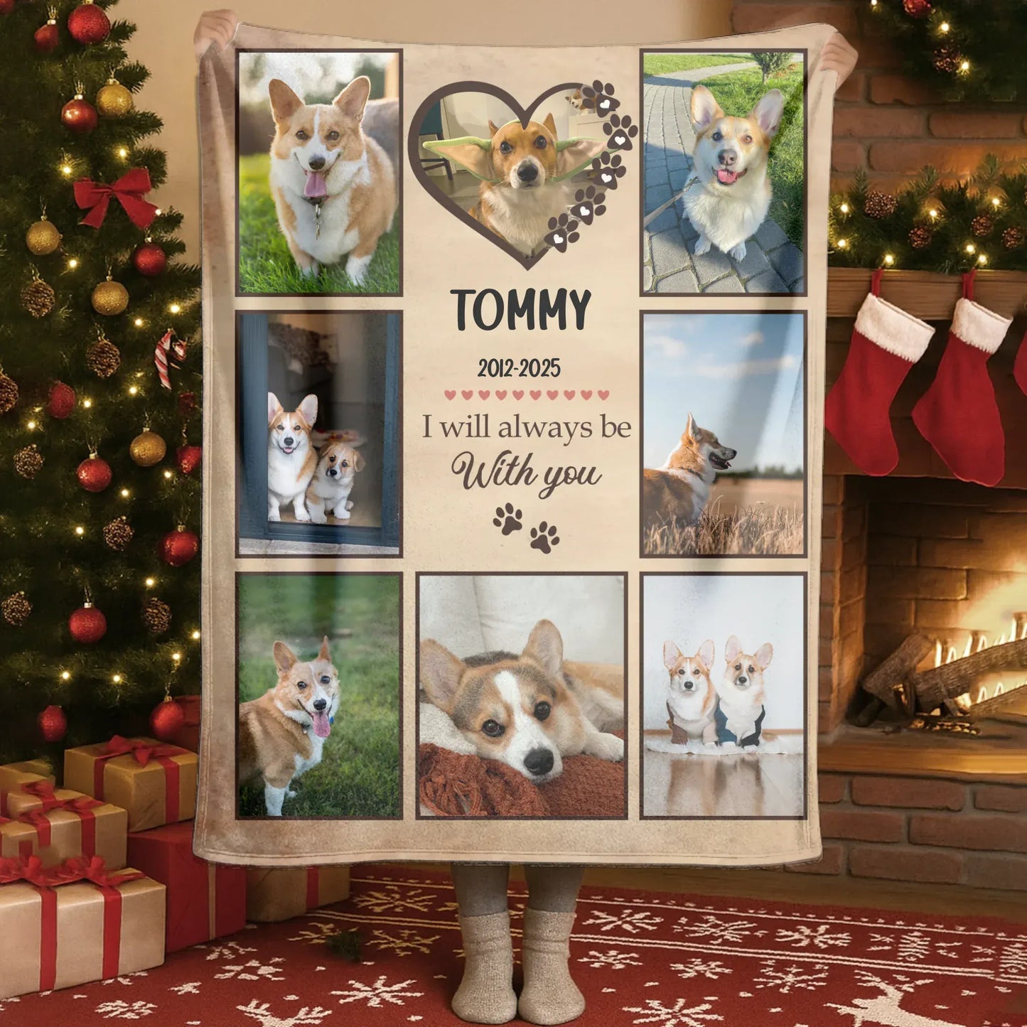 I Will Always Be With You Dog Blanket - Personalized Dog Collage Blanket