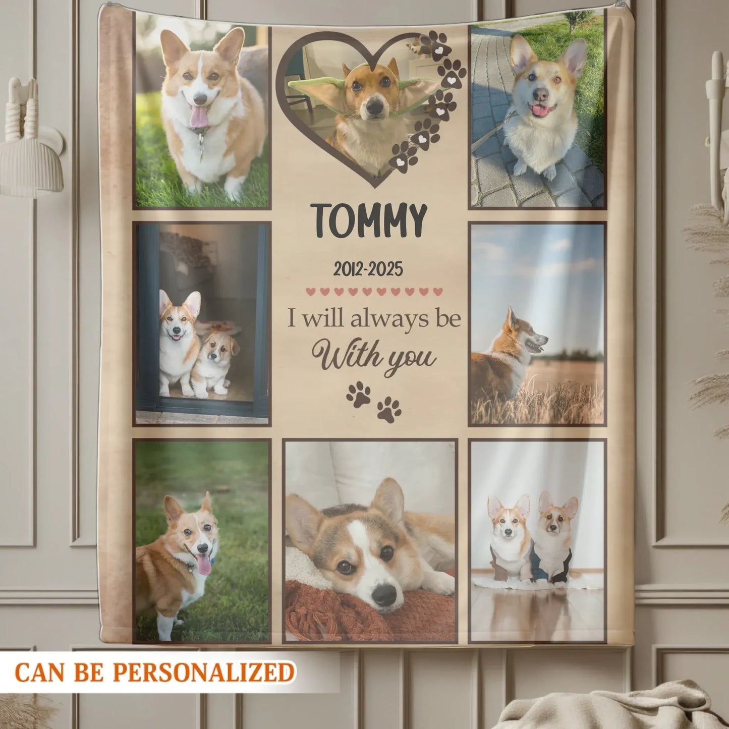 I Will Always Be With You Dog Blanket - Personalized Dog Collage Blanket
