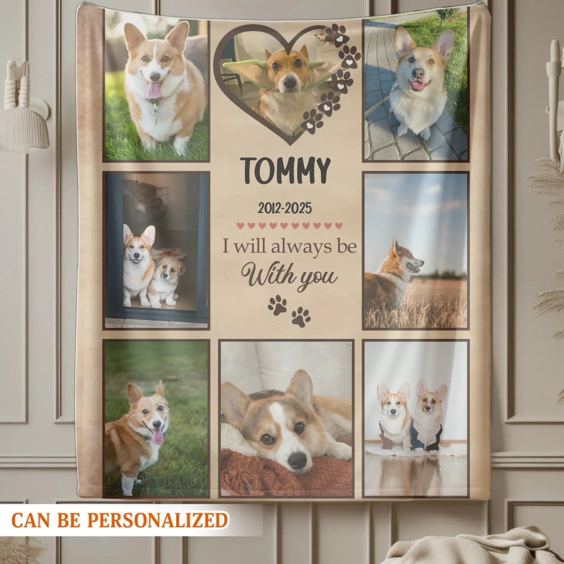 I Will Always Be With You Dog Blanket - Personalized Dog Collage Blanket