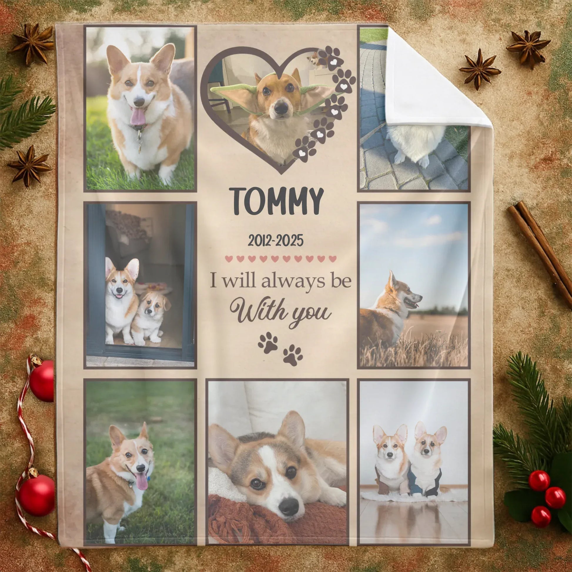 I Will Always Be With You Dog Blanket - Personalized Dog Collage Blanket