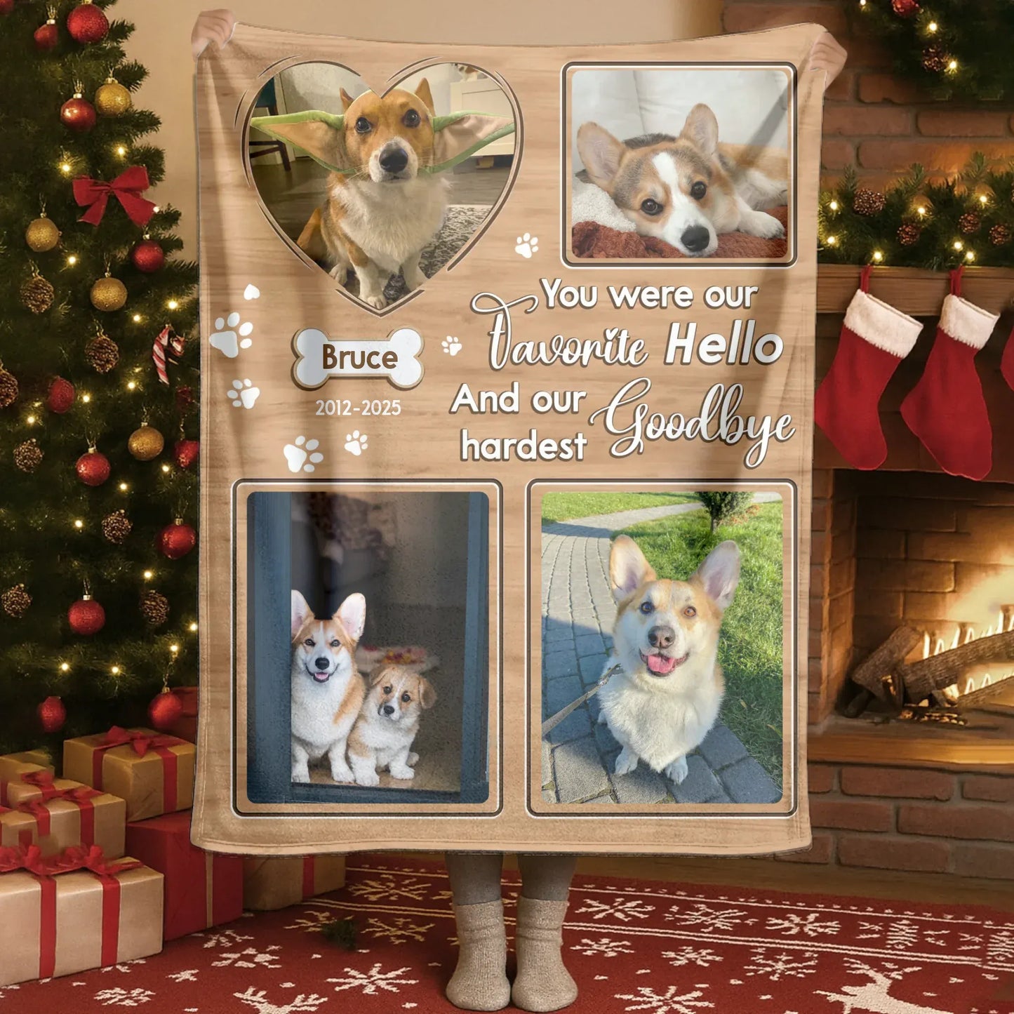 You Were Our Favorite Hello – Personalized Pet Memorial Custom Photo Blanket