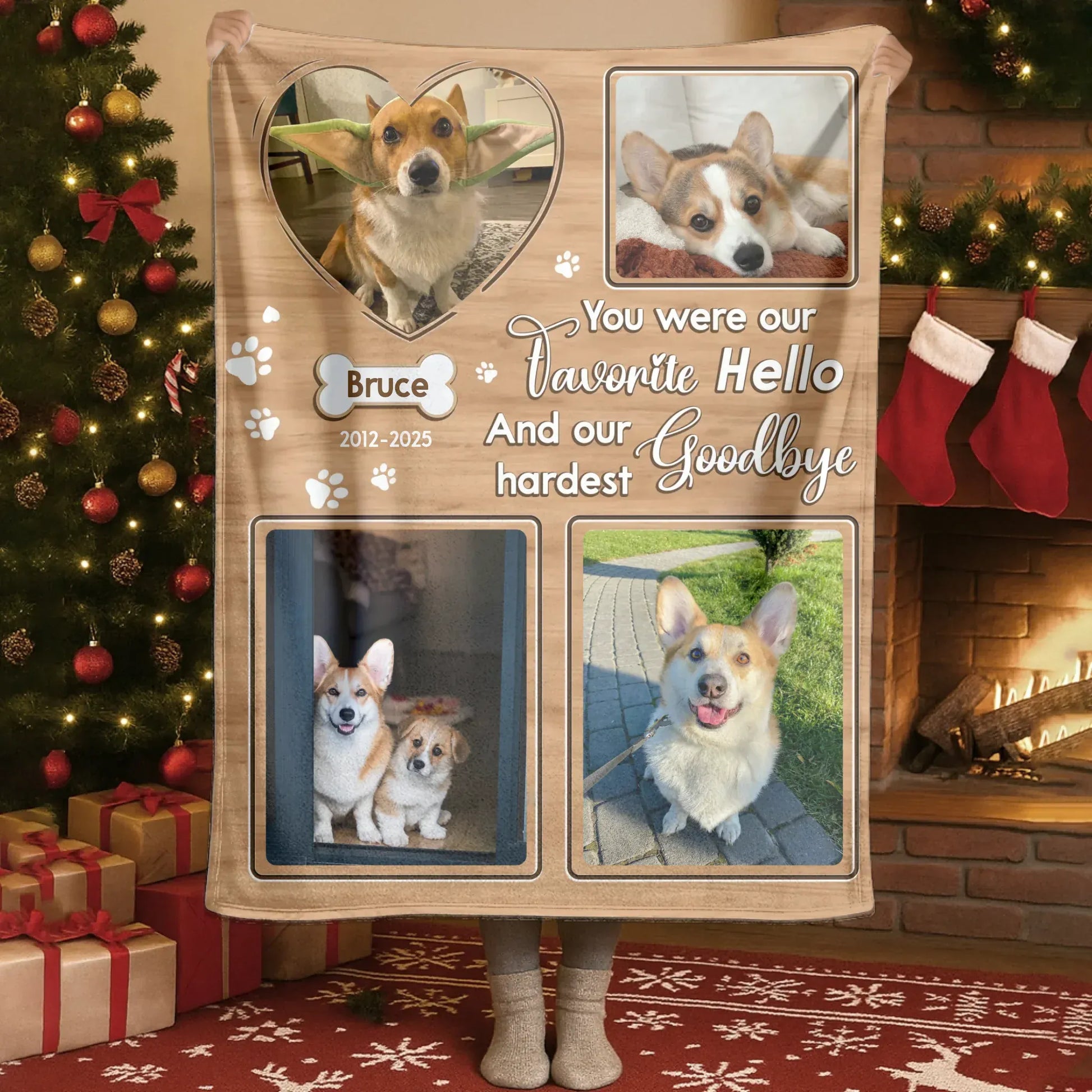 You Were Our Favorite Hello – Personalized Pet Memorial Custom Photo Blanket