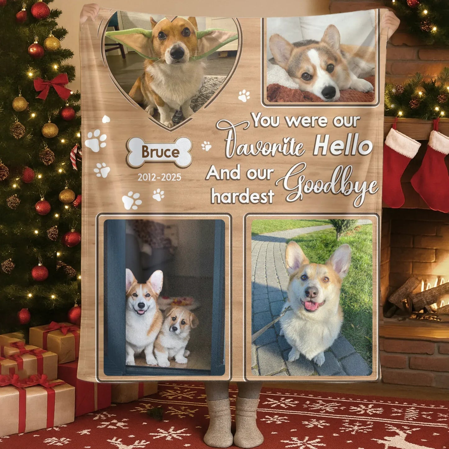 Blanket Custom KNT / White / 30x40in / 76x101cm You Were Our Favorite Hello – Personalized Pet Memorial Custom Photo Blanket