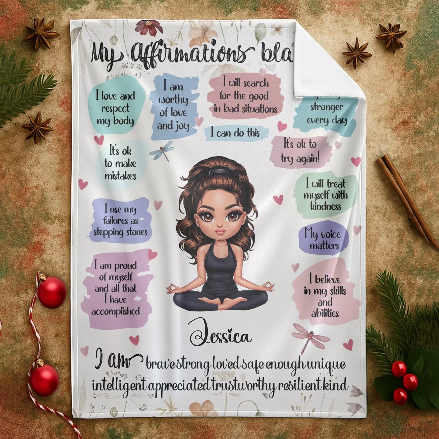 I Believe In My Skills And Abilities - Personalized Character Motivational Custom Blanket