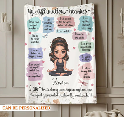 I Believe In My Skills And Abilities - Personalized Character Motivational Custom Blanket