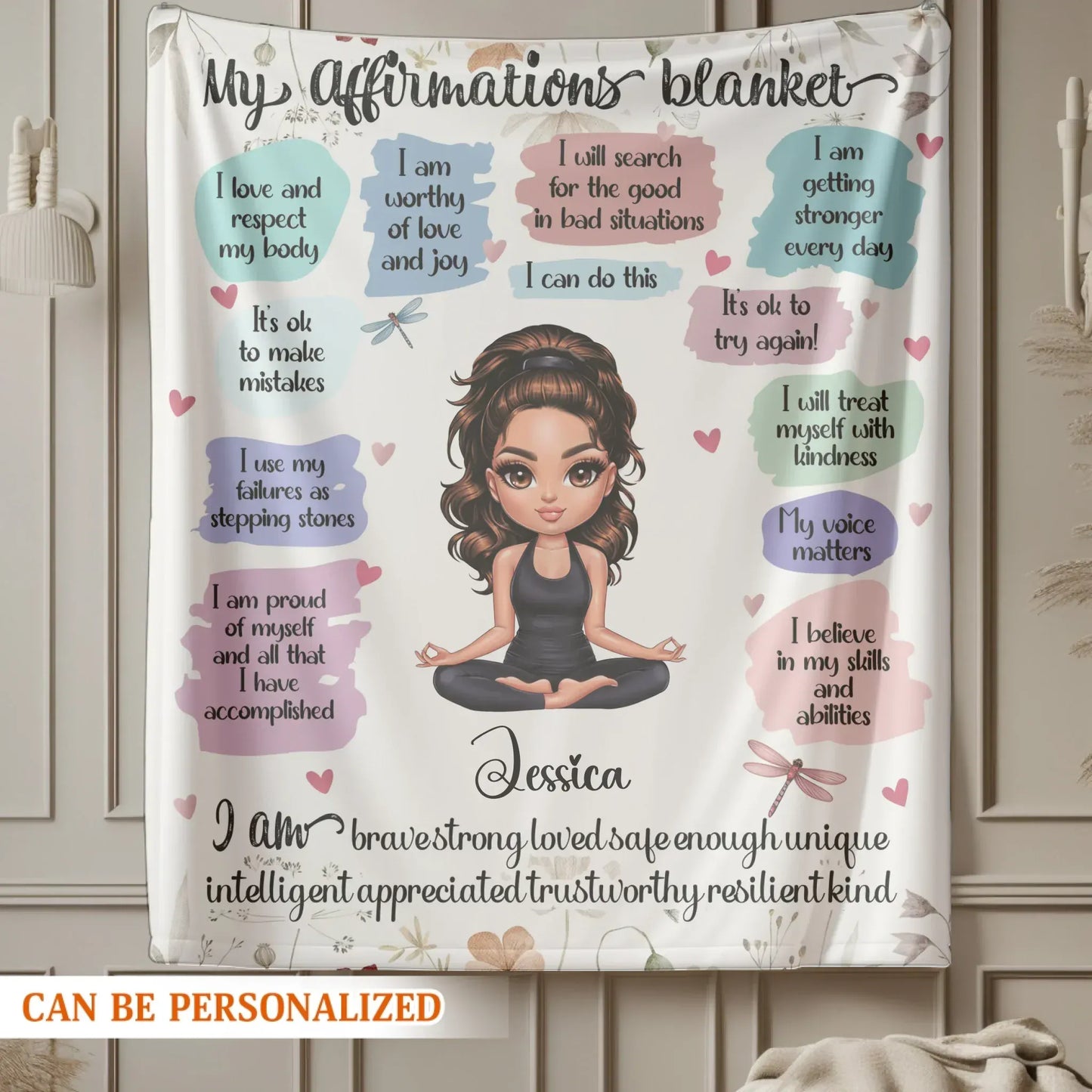 I Believe In My Skills And Abilities - Personalized Character Motivational Custom Blanket