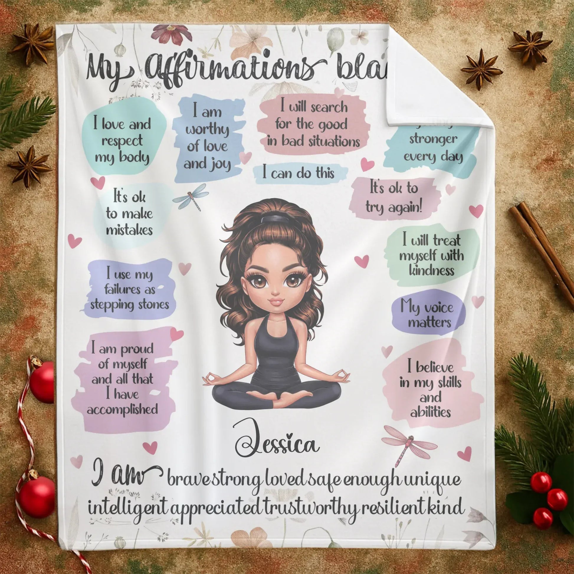 I Believe In My Skills And Abilities - Personalized Character Motivational Custom Blanket