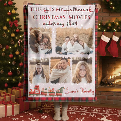 Blanket - Thanh Dang / White / 30x40in / 76x101cm This Is My Hallmark Christmas Movies Watching Shirt - Personalized Family Photo Custom Blanket